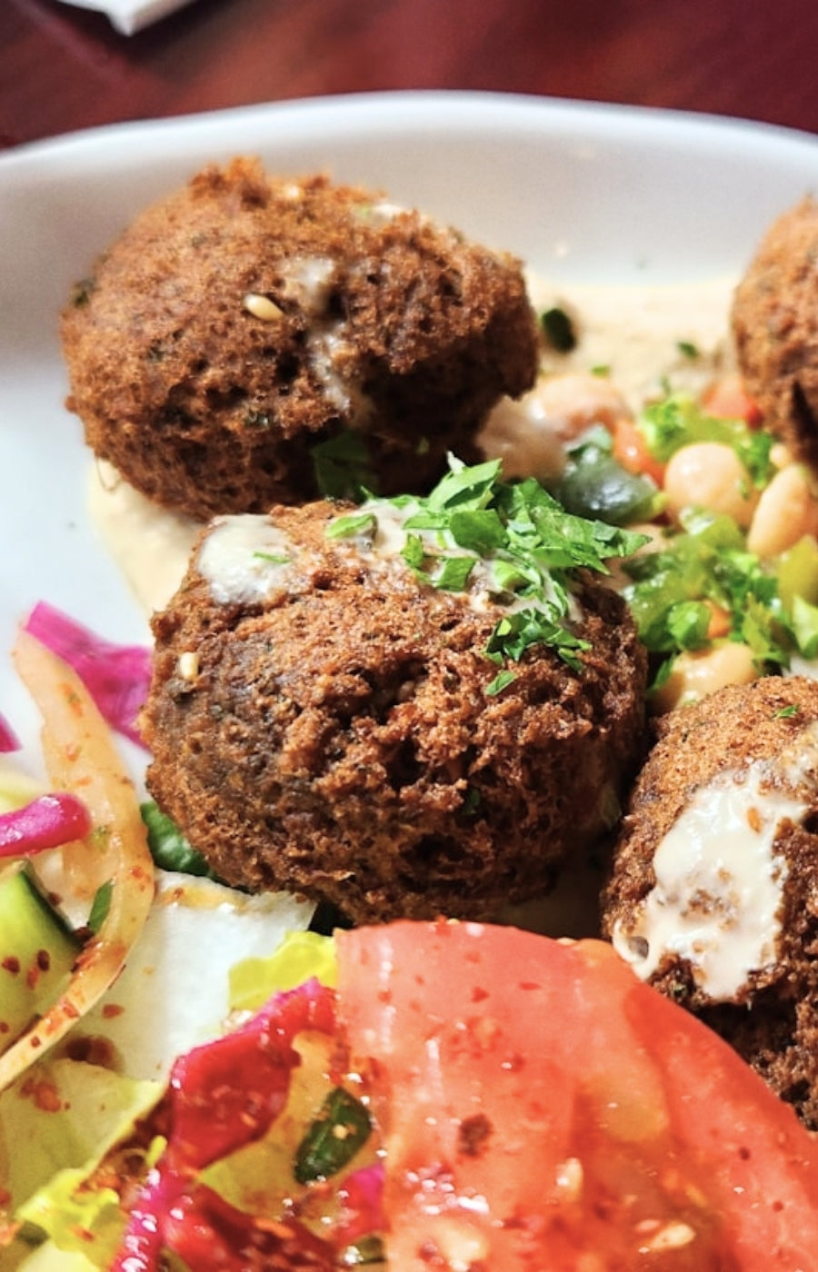Mediterranean and Middle Eastern food guide — fresh falafel at Mazal Mediterranean Street Food, Charleston SC